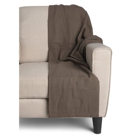 BERKSHIRE BLANKET Merino Wool Throw Brown - Picture 1 of 4